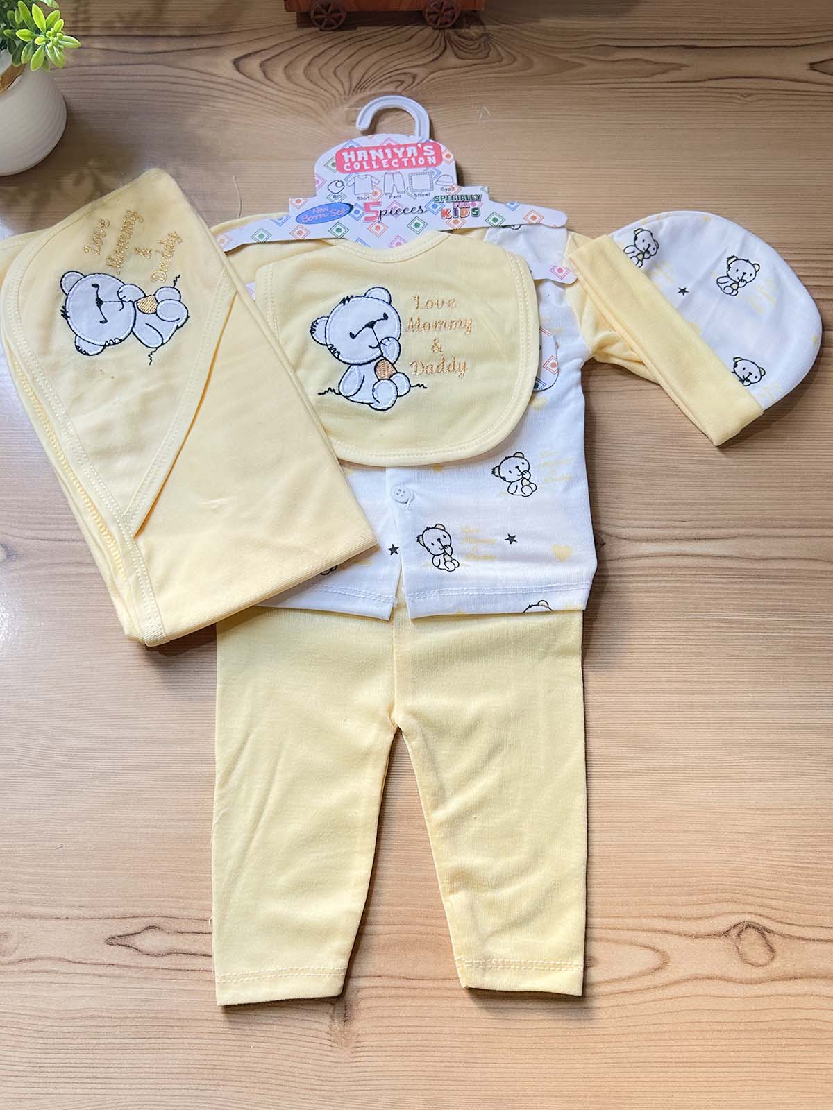 0Mth - 3Mth Yellow 5Pcs Gift Set For Newborn HG NBGS345