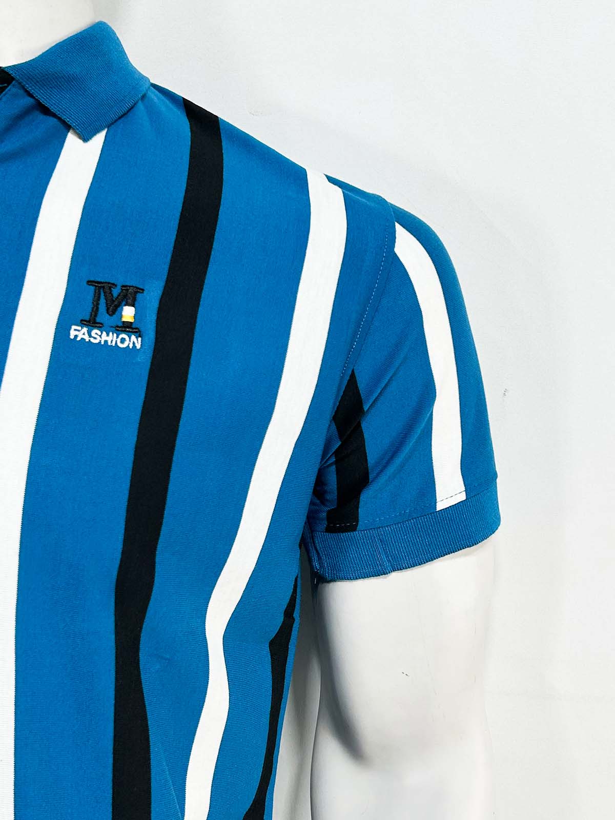 Blue Striped Polo T-Shirt For Men MTS464
