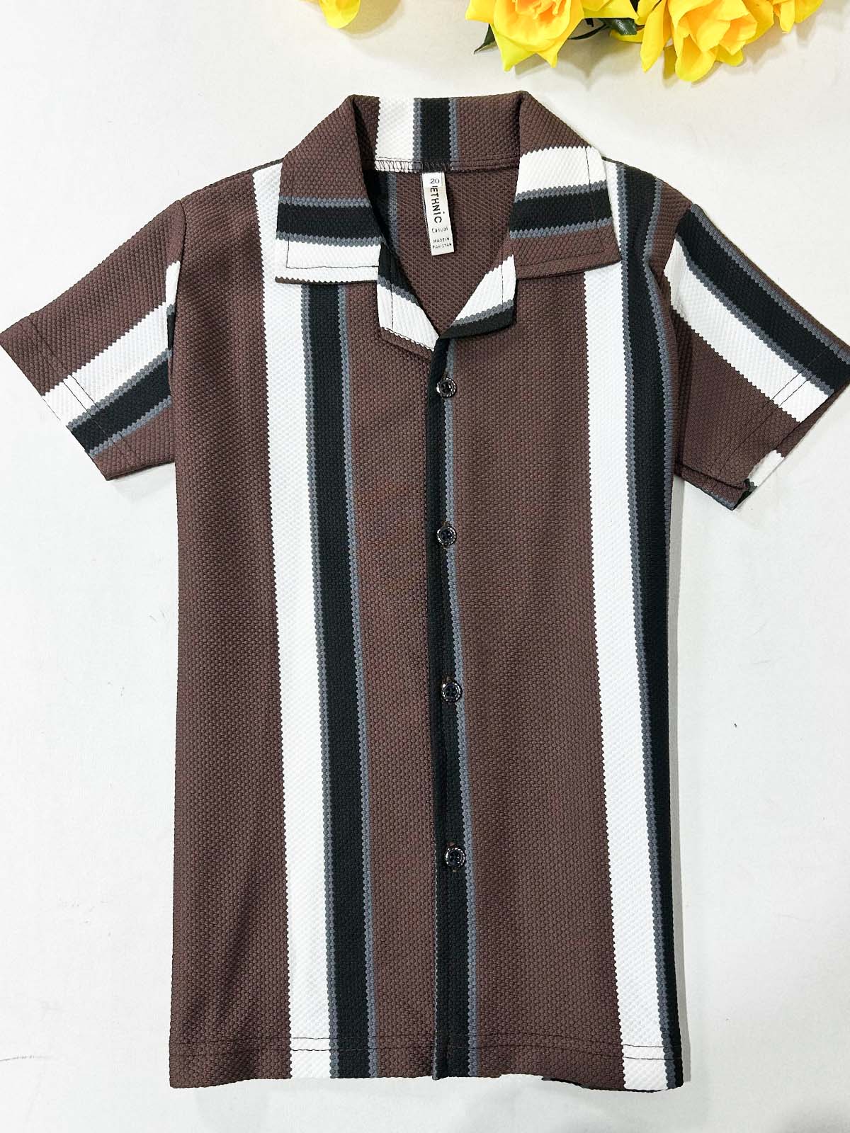 4Yrs - 10Yrs Brown Old Money Shirt for Boys BCS62