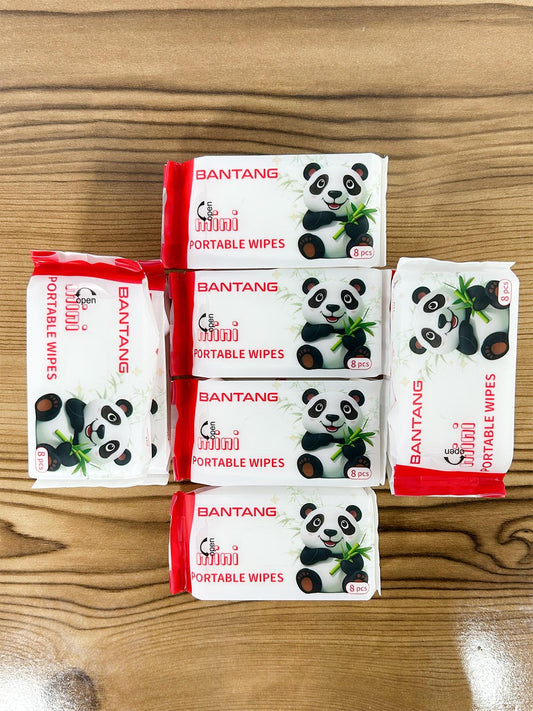 Pack of 8 Mini Portable Wet Wipes 64 Pcs C54
