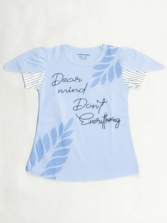 2Yrs - 7Ys Dear Blue T-Shirt For Girls SK GTS130