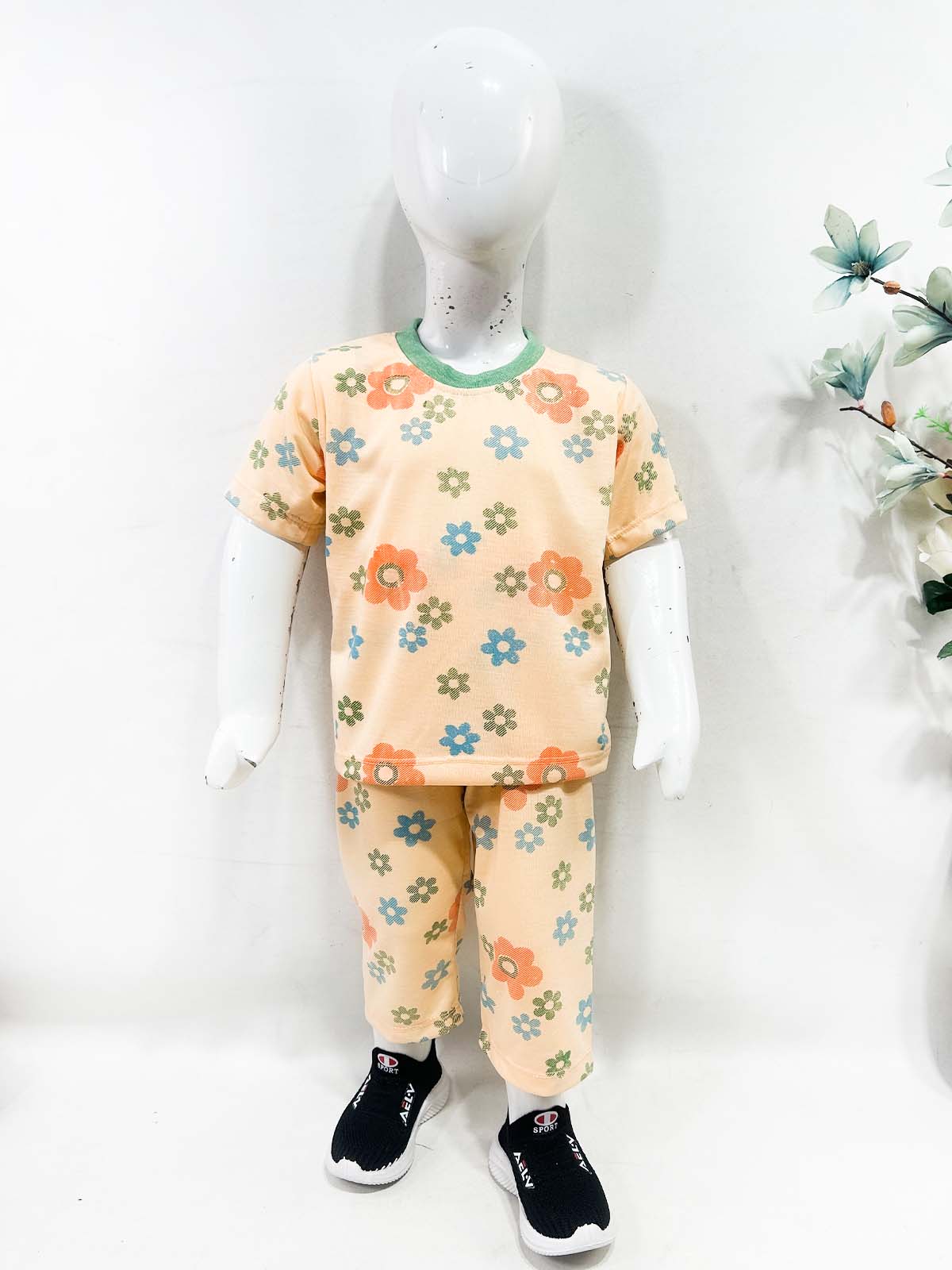 1Yrs - 5Yrs Orange Jersey Night Suit For Kids NG BNS46