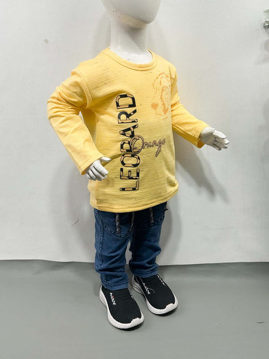 1Yr - 4Yrs Leopard Yellow Suit For Kids RZ BS746