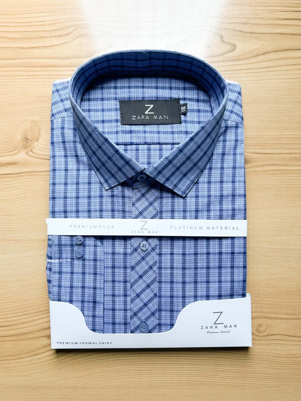 Blue Checks Formal Dress Shirt For Men MFS548