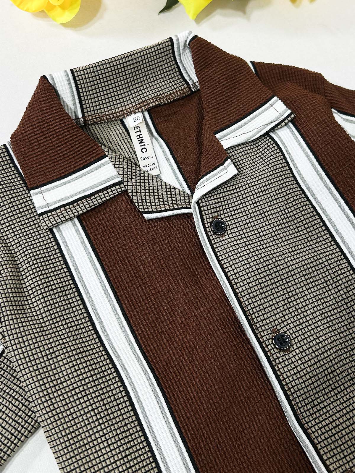 4Yrs - 10Yrs Brown Old Money Shirt for Boys BCS63