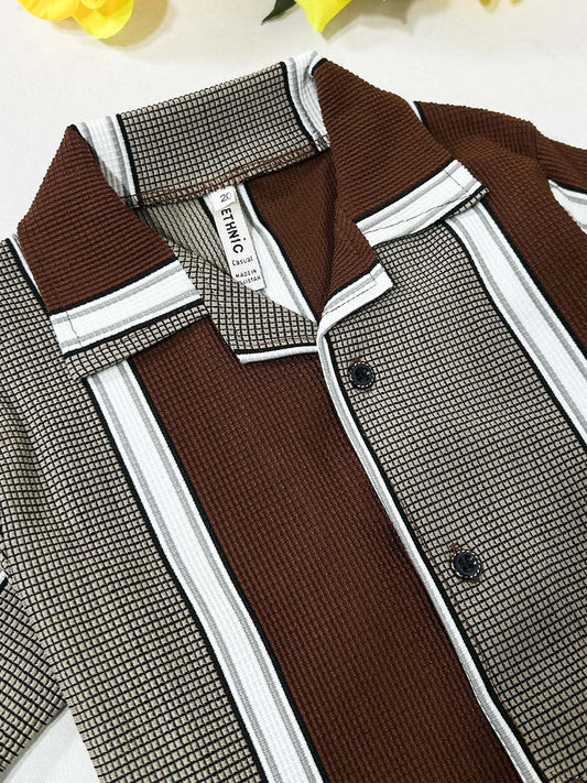 4Yrs - 10Yrs Brown Old Money Shirt for Boys BCS63