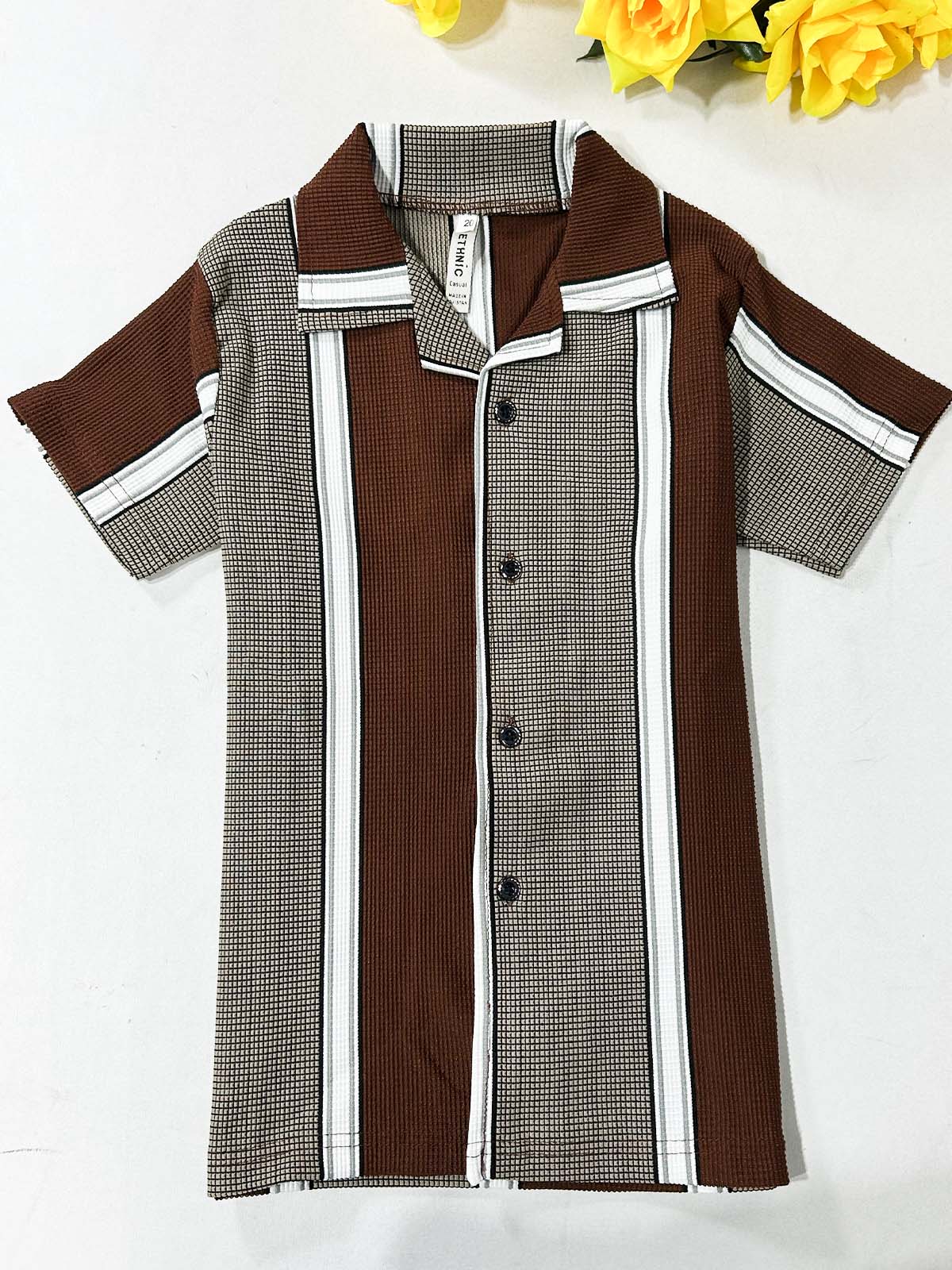 4Yrs - 10Yrs Brown Old Money Shirt for Boys BCS63