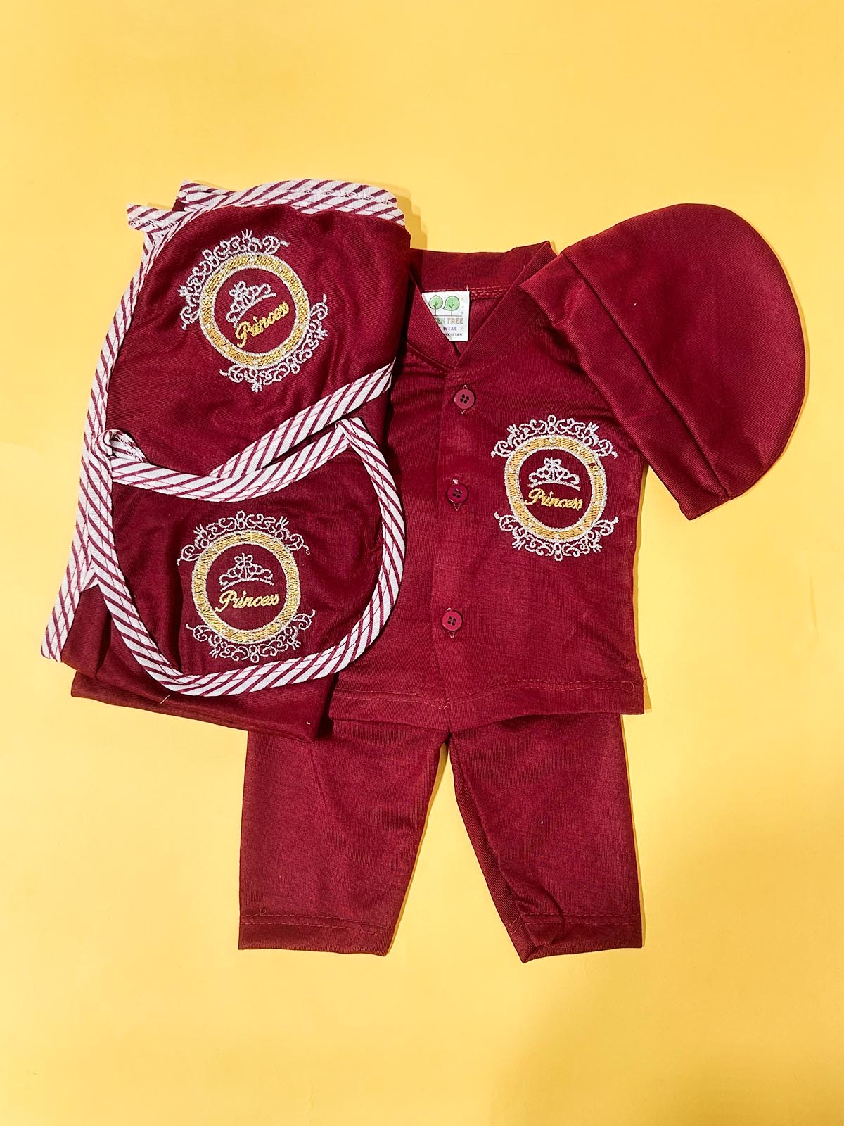 0Mth - 3Mth Maroon 5Pcs Gift Set For Newborn HG NBGS338