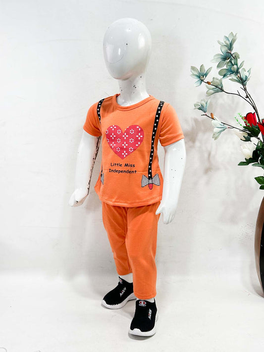 1Yr - 4Yrs Heart Orange Suit For Girls RG GS427