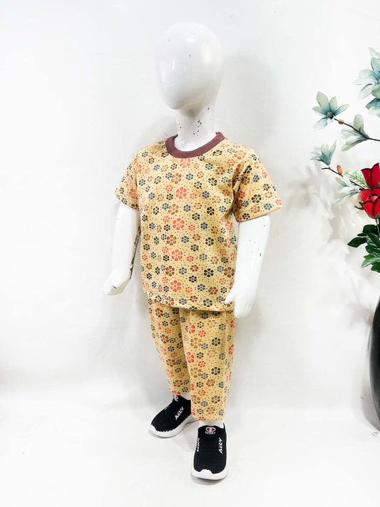 1Yrs - 5Yrs Orange Jersey Night Suit For Kids NG BNS47