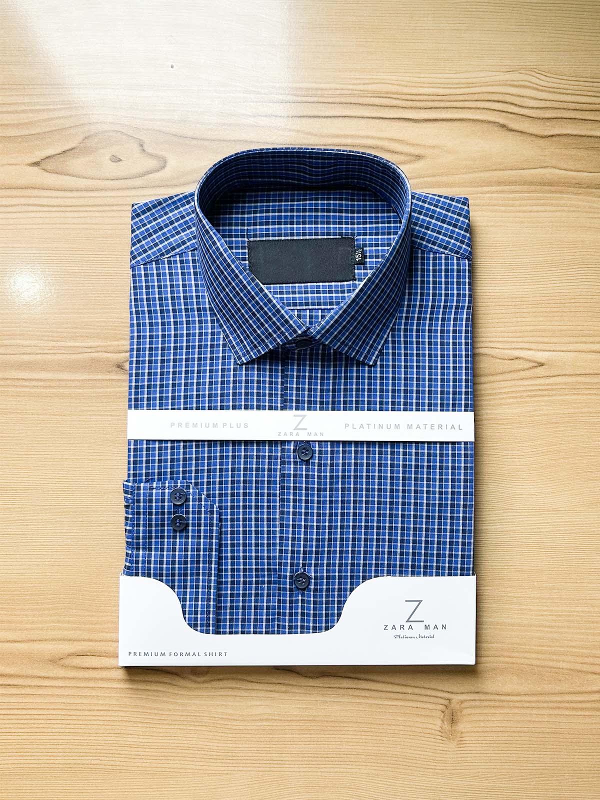 Blue Checks Formal Dress Shirt For Men MFS538