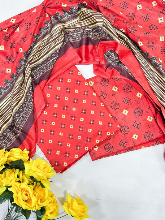 3Pcs Unstitched Digital Lawn Suit For Women WU172
