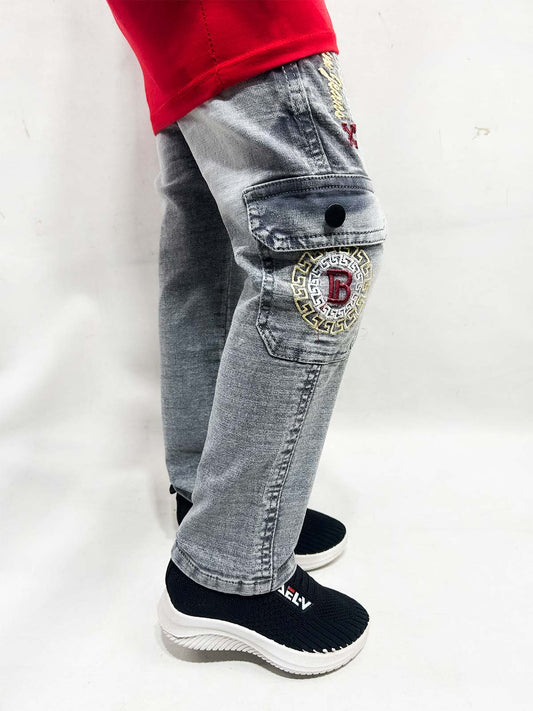 5Yrs - 16Yrs Light Grey Denim Jeans For Boys BT50