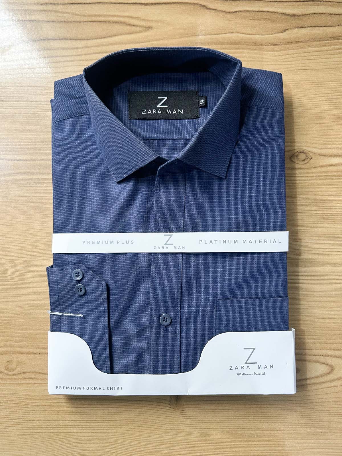 MFS612 Blue Micro Checks Formal Dress Shirt For Men
