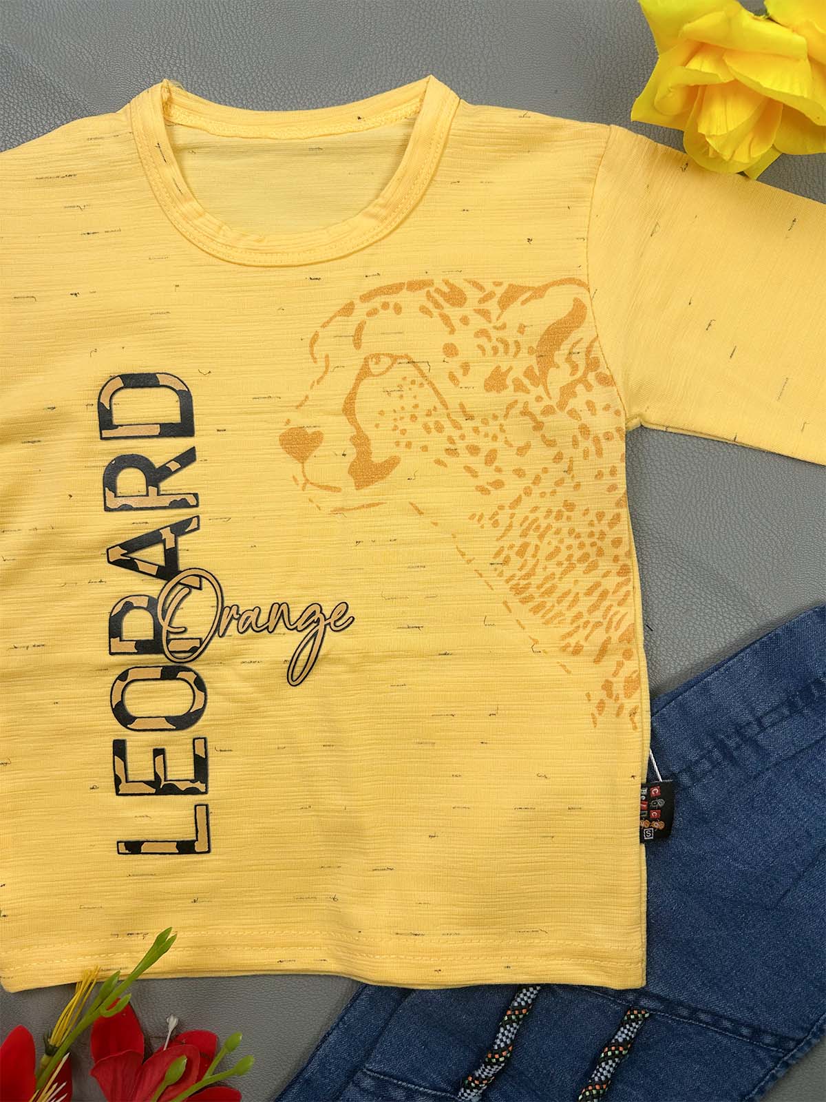 1Yr - 4Yrs Leopard Yellow Suit For Kids RZ BS746
