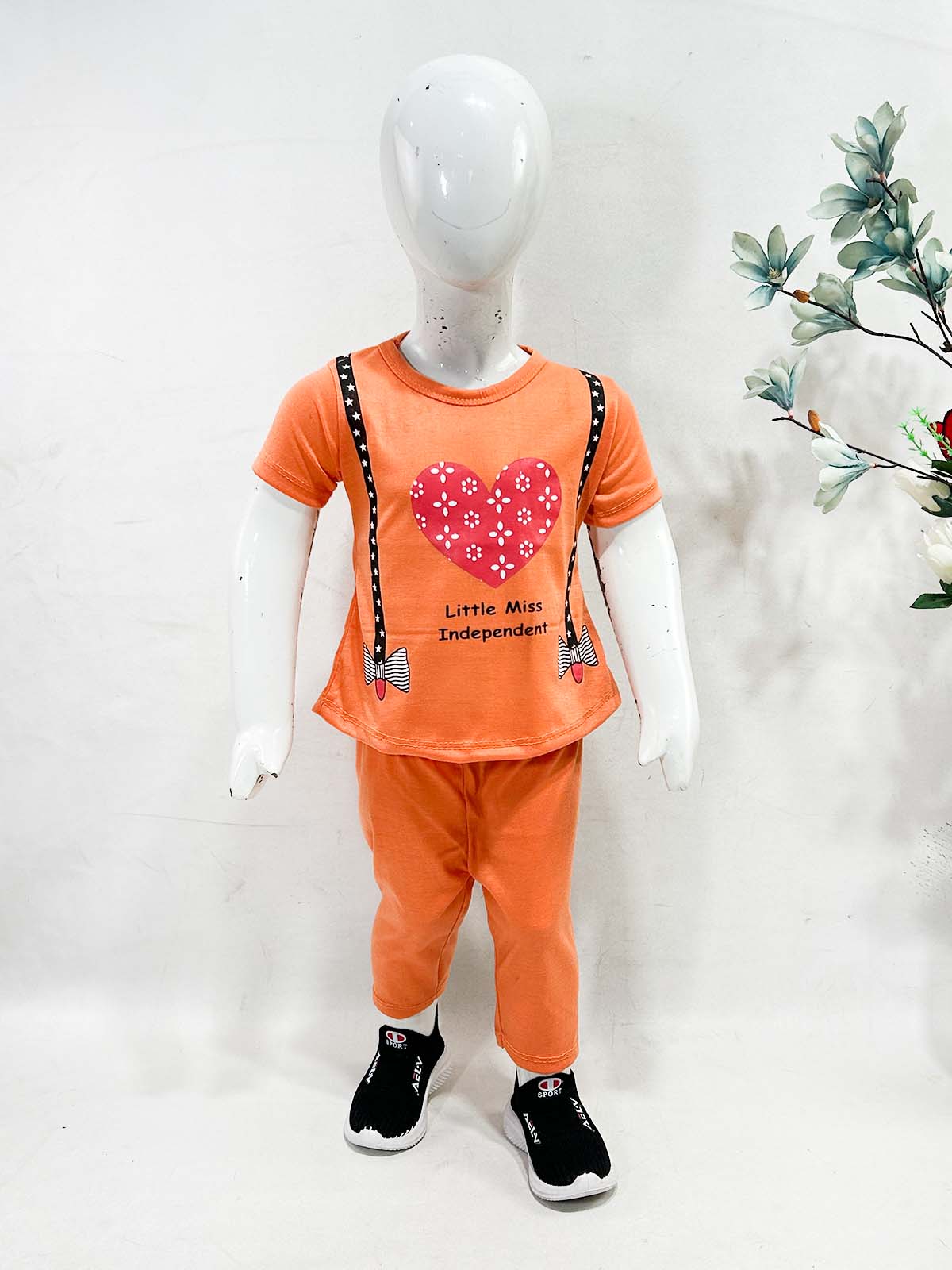 1Yr - 4Yrs Heart Orange Suit For Girls RG GS427