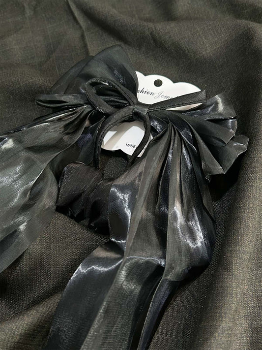 Black Tulip Hair Bow Clip GHB69