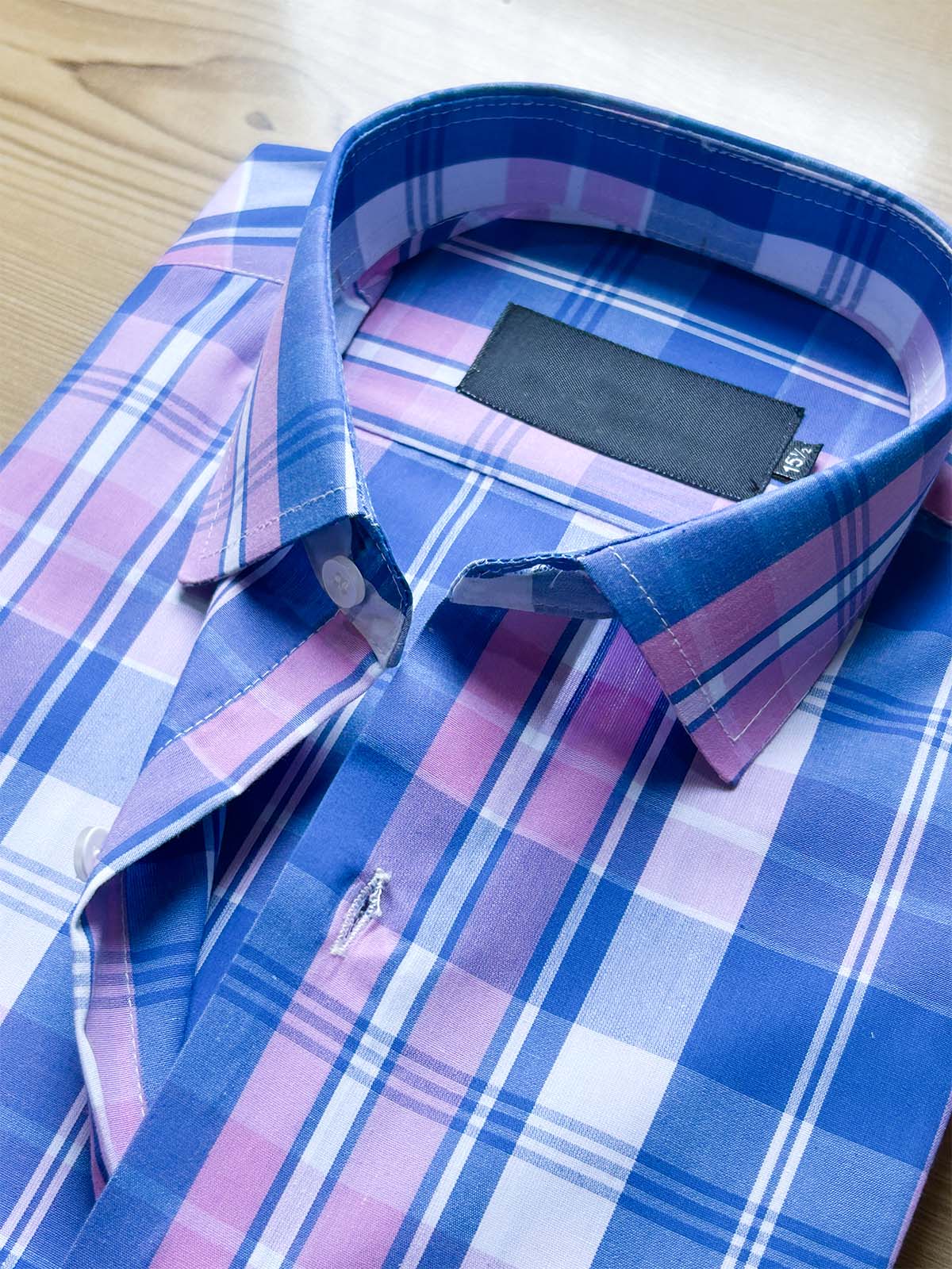 Blue Checks Formal Dress Shirt For Men MFS539