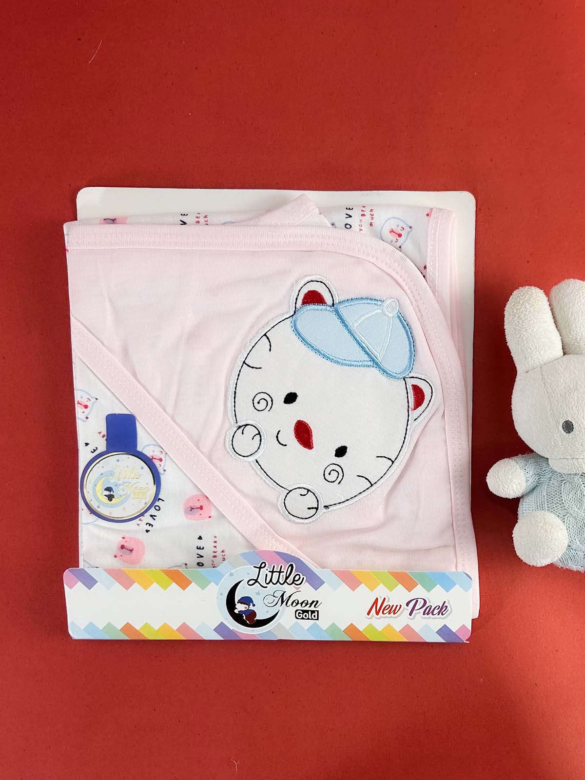Bear Pink Wrapping Sheet for Newborn NWS64