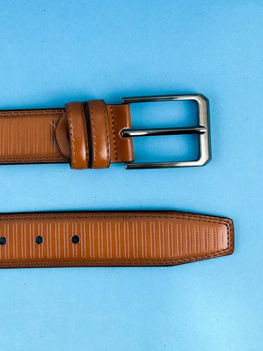 Brown Faux Leather Belt For Men MB84