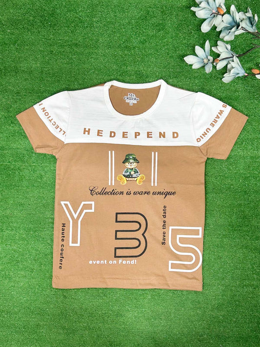 3Yrs - 7Yrs M Brown T-Shirt For Boys SG BTS135