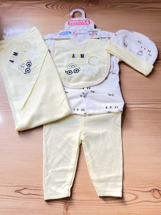 0Mth - 3Mth Yellow 5Pcs Gift Set For Newborn HG NBGS348