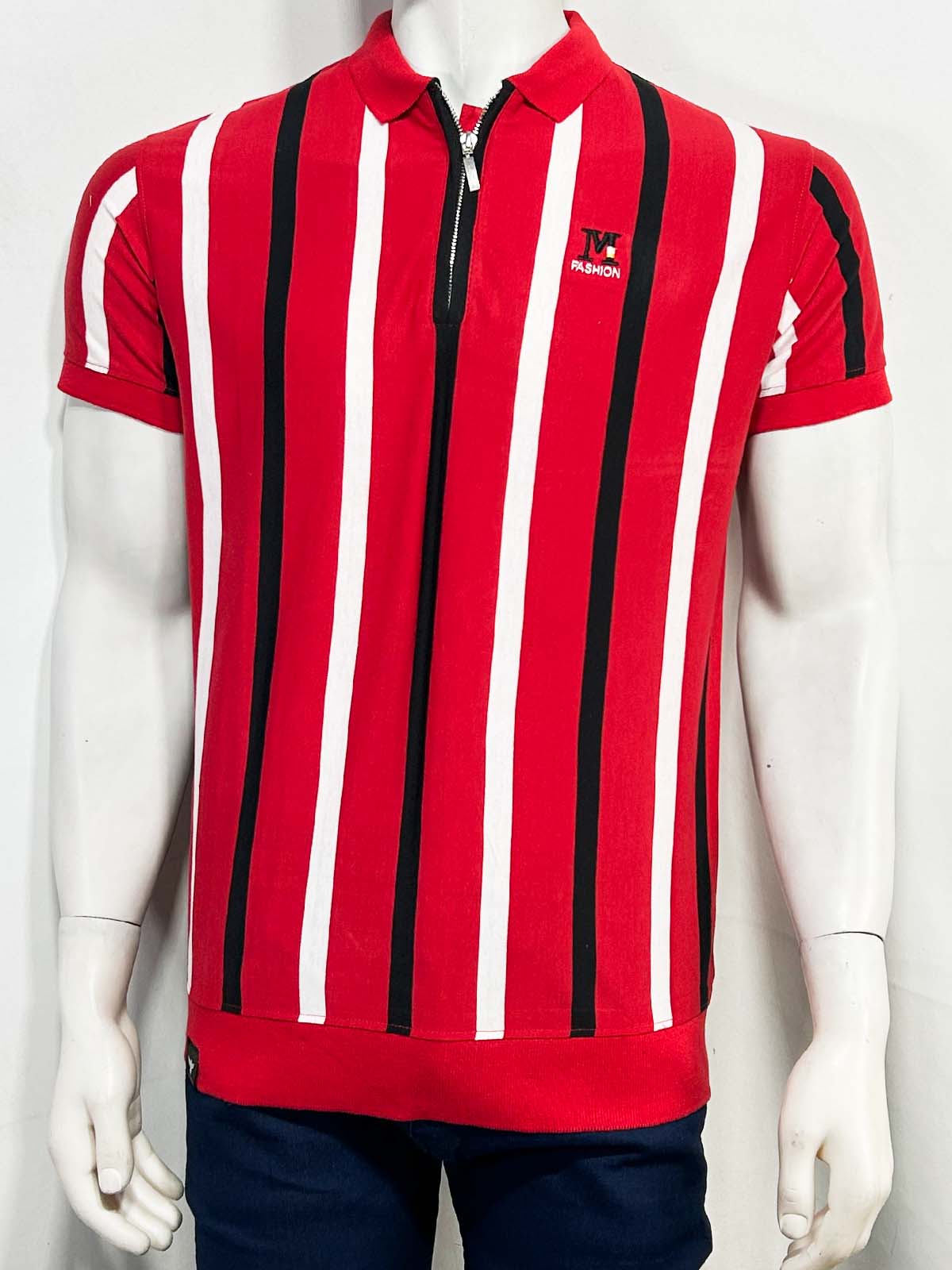 Red Striped Polo T-Shirt For Men MTS466