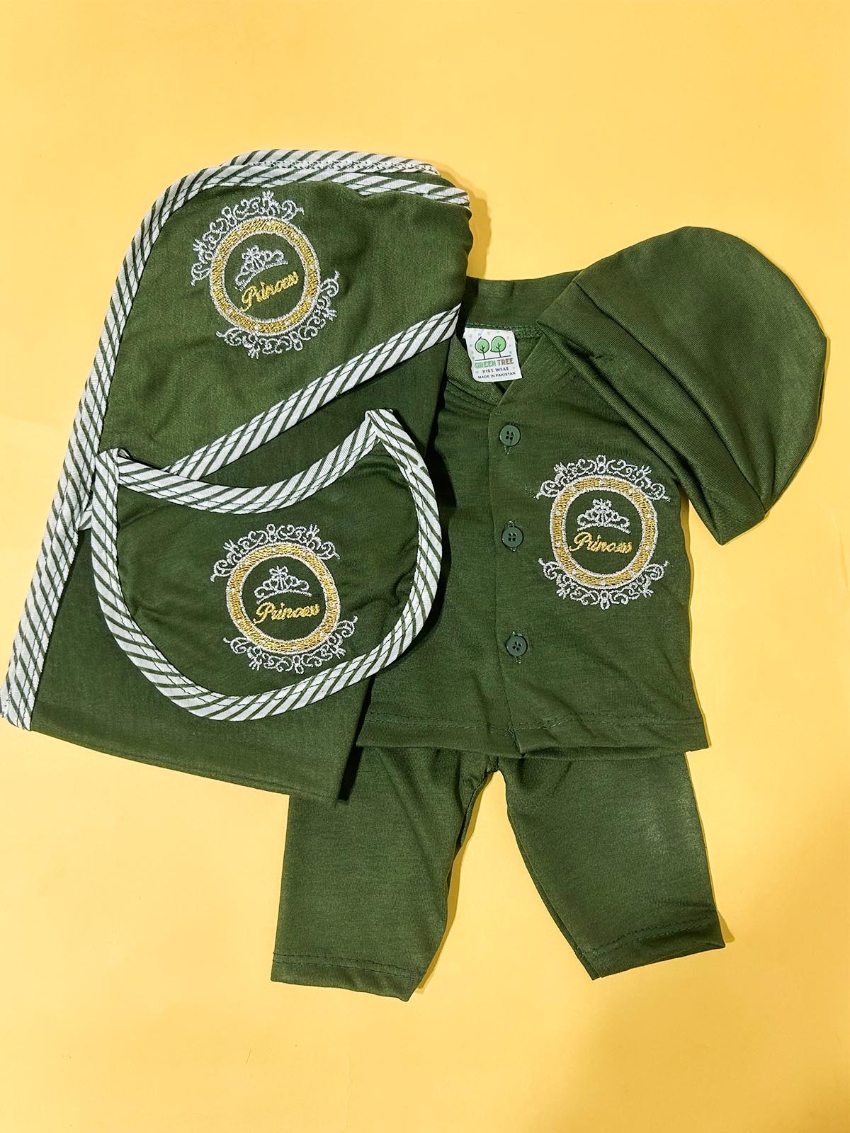 0Mth - 3Mth Green 5Pcs Gift Set For Newborn HG NBGS339