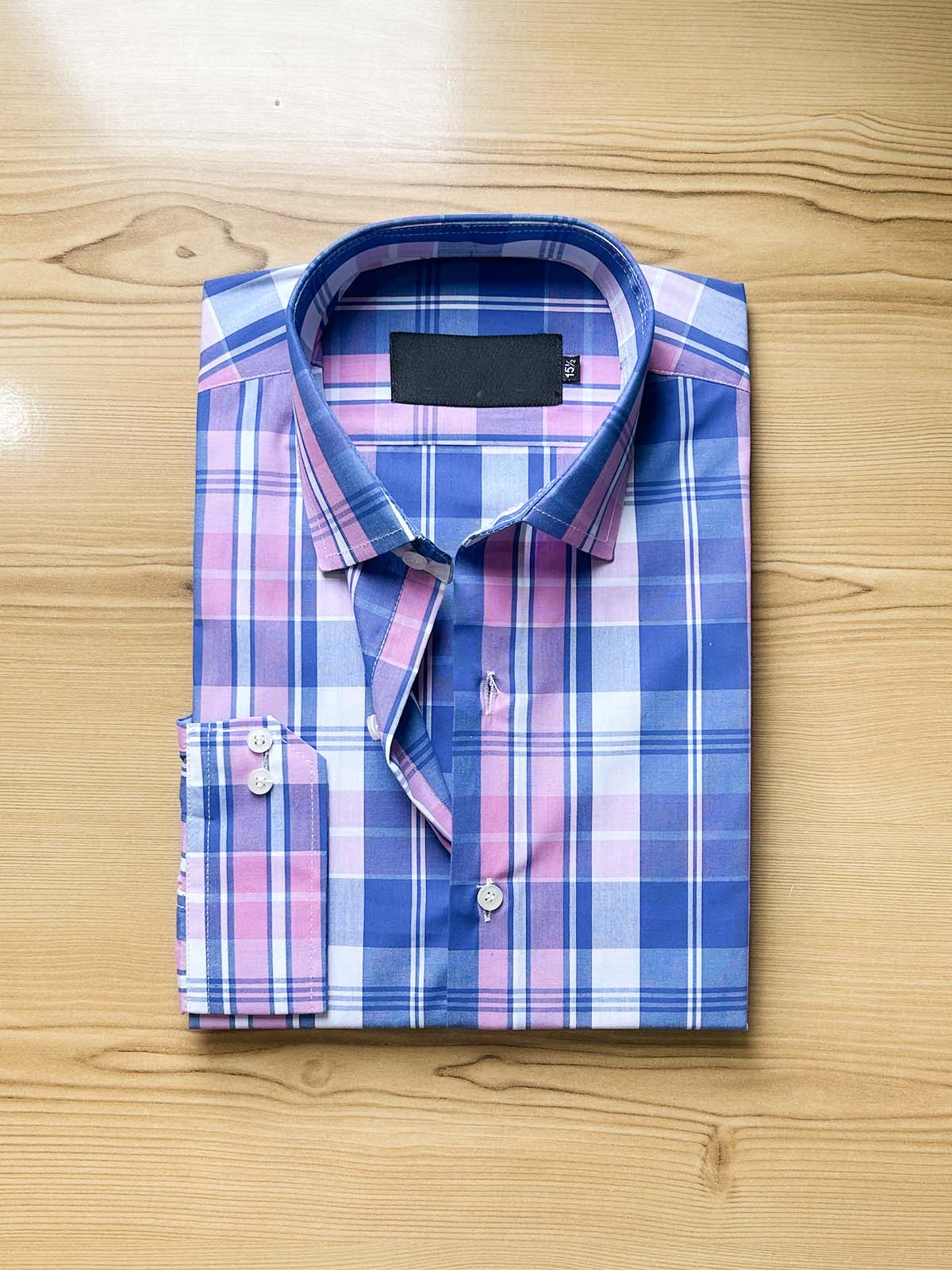 Blue Checks Formal Dress Shirt For Men MFS539