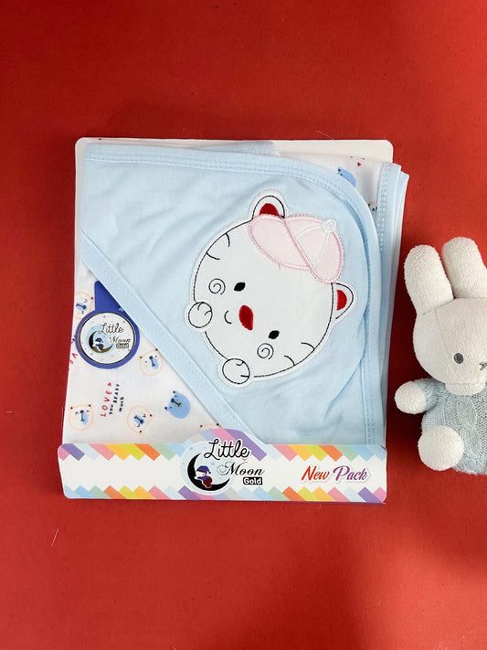 Bear Blue Wrapping Sheet for Newborn NWS65