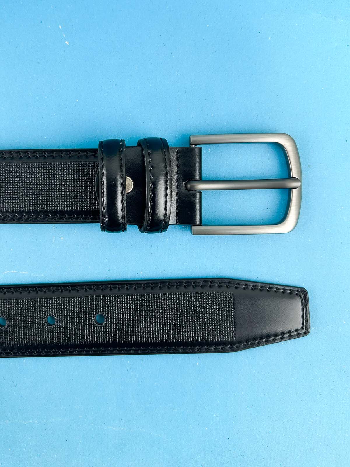 Black Faux Leather Belt For Men MB83
