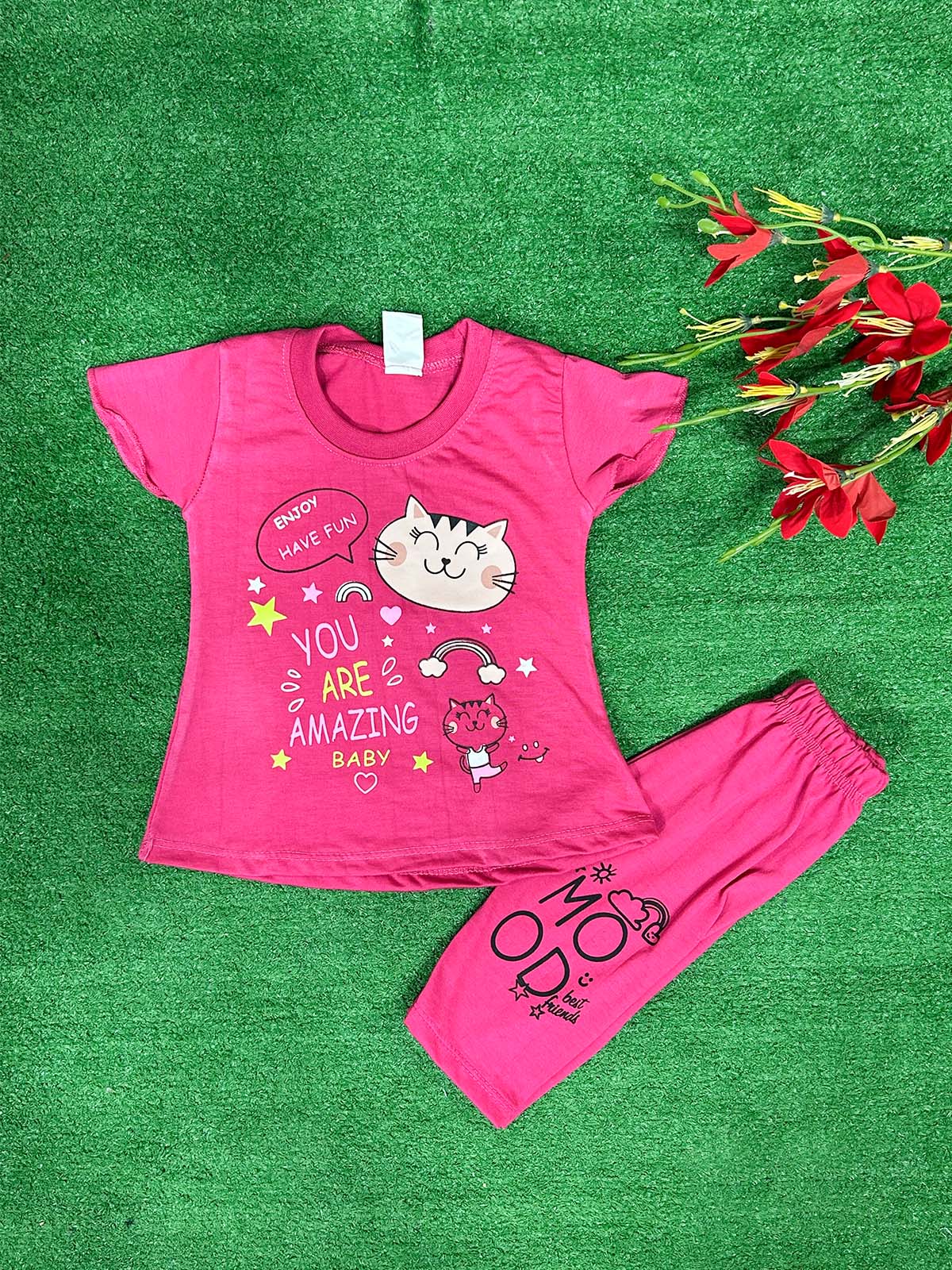 1Yr - 4Yrs Cat Pink Suit For Girls RG GS324