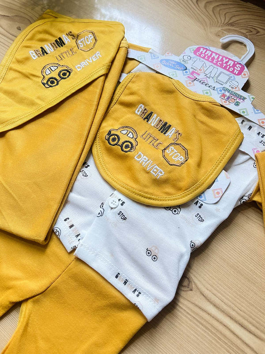 0Mth - 3Mth Mustard 5Pcs Gift Set For Newborn HG NBGS349