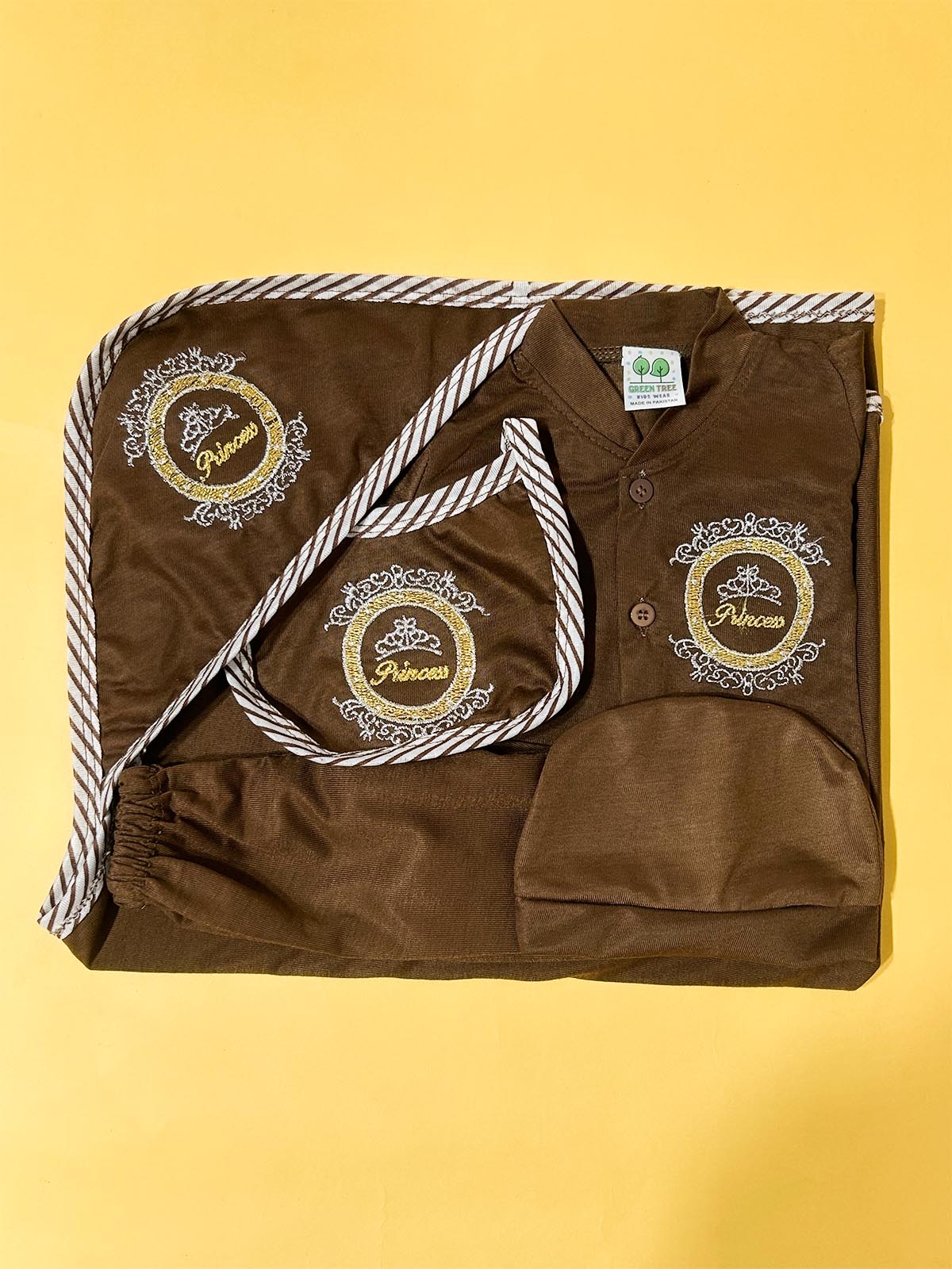 0Mth - 3Mth Brown 5Pcs Gift Set For Newborn HG NBGS340