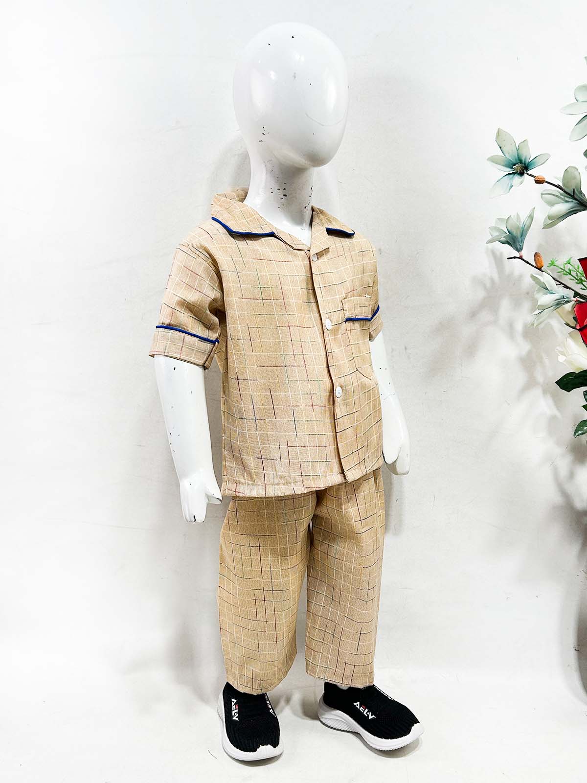 1Yrs - 5Yrs Brown Cotton Night Suit For Kids NG BNS31