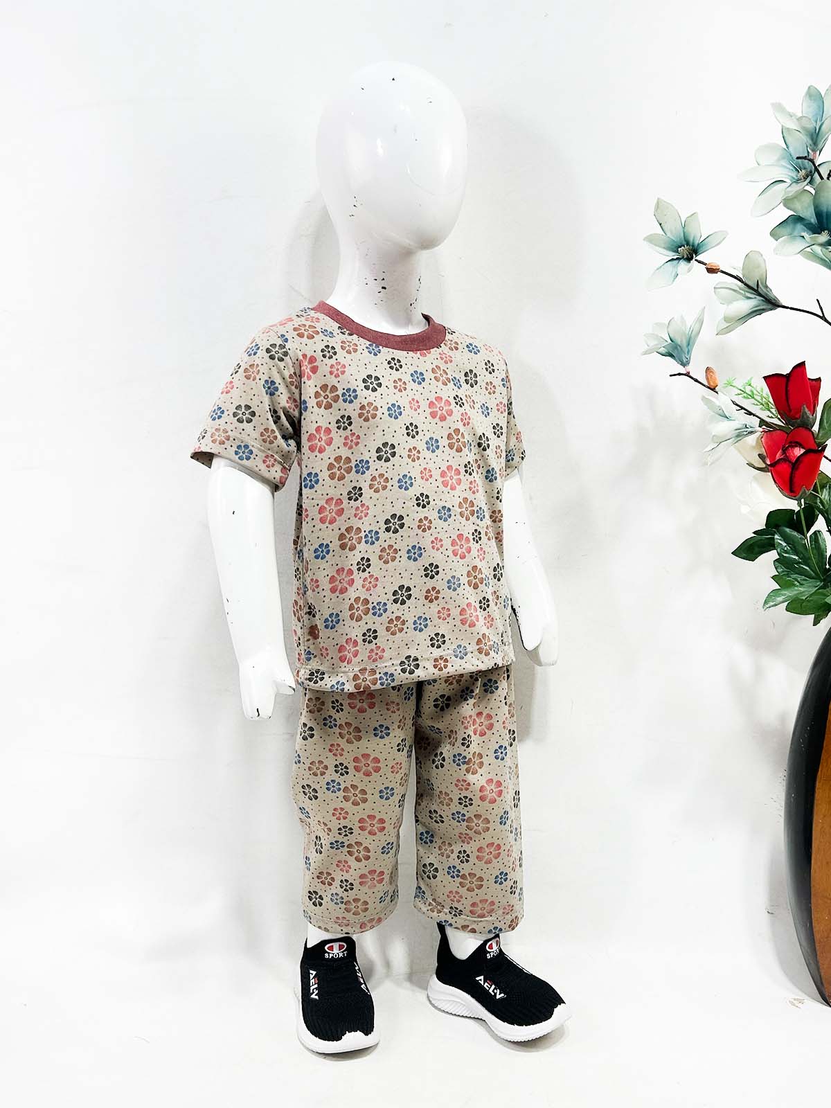 1Yrs - 5Yrs Brown Jersey Night Suit For Kids NG BNS48