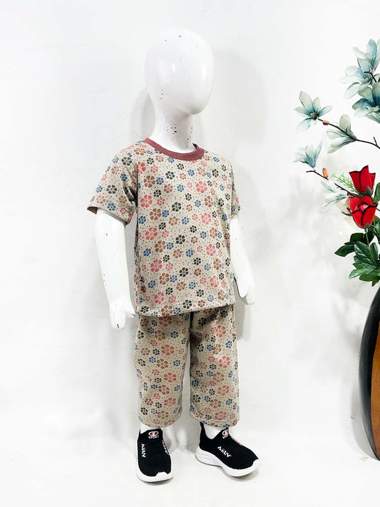 1Yrs - 5Yrs Brown Jersey Night Suit For Kids NG BNS48