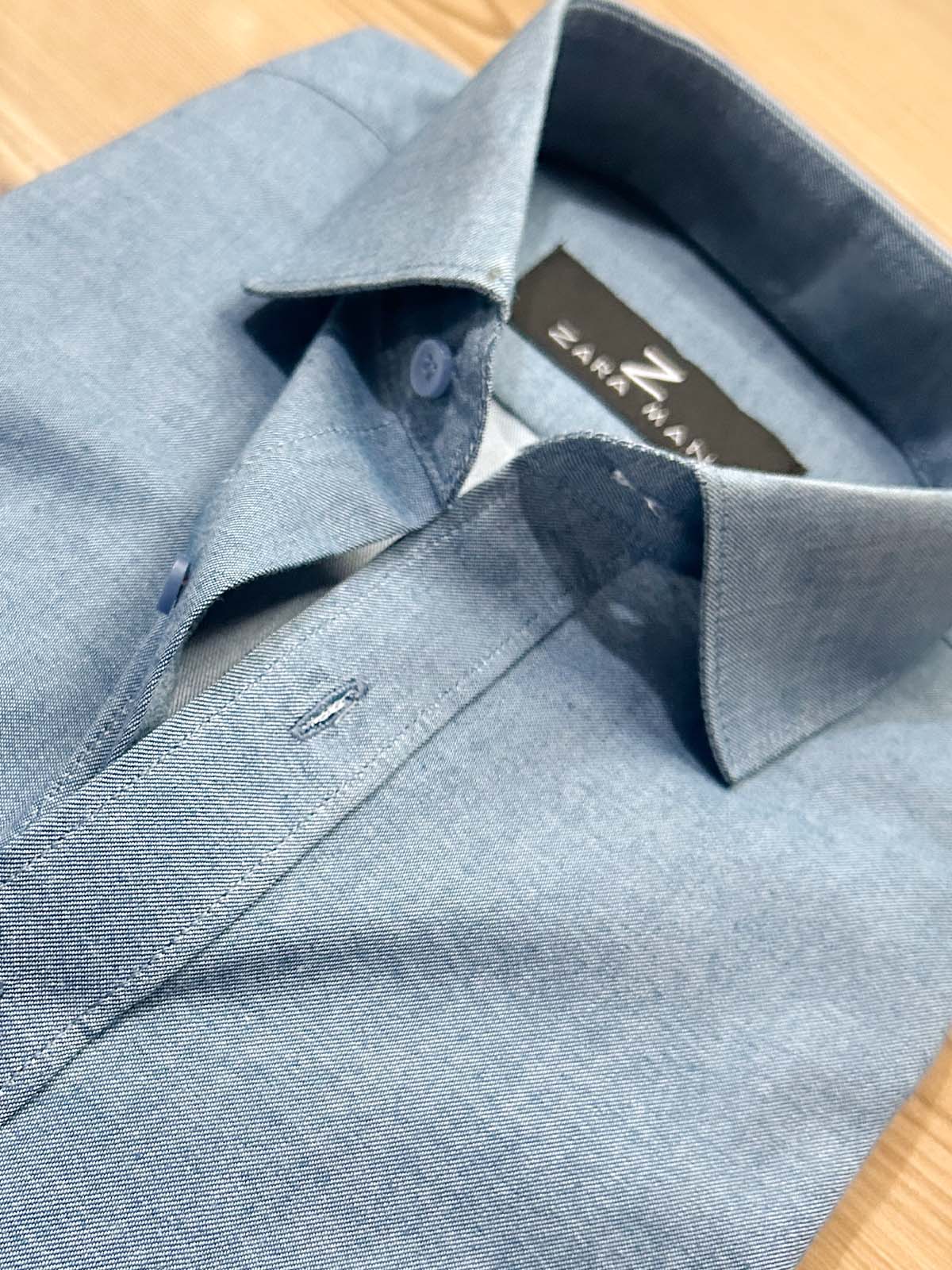 MFS613 Dull Blue Formal Dress Shirt For Men