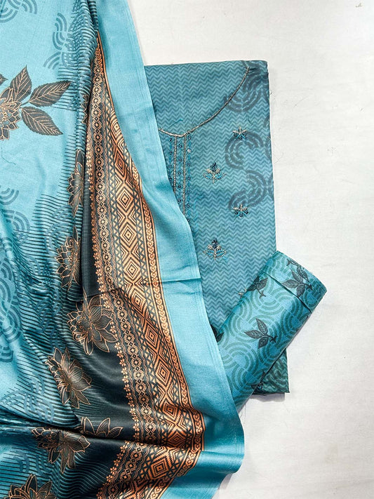 3Pcs Unstitched Digital Lawn Suit For Women WU258