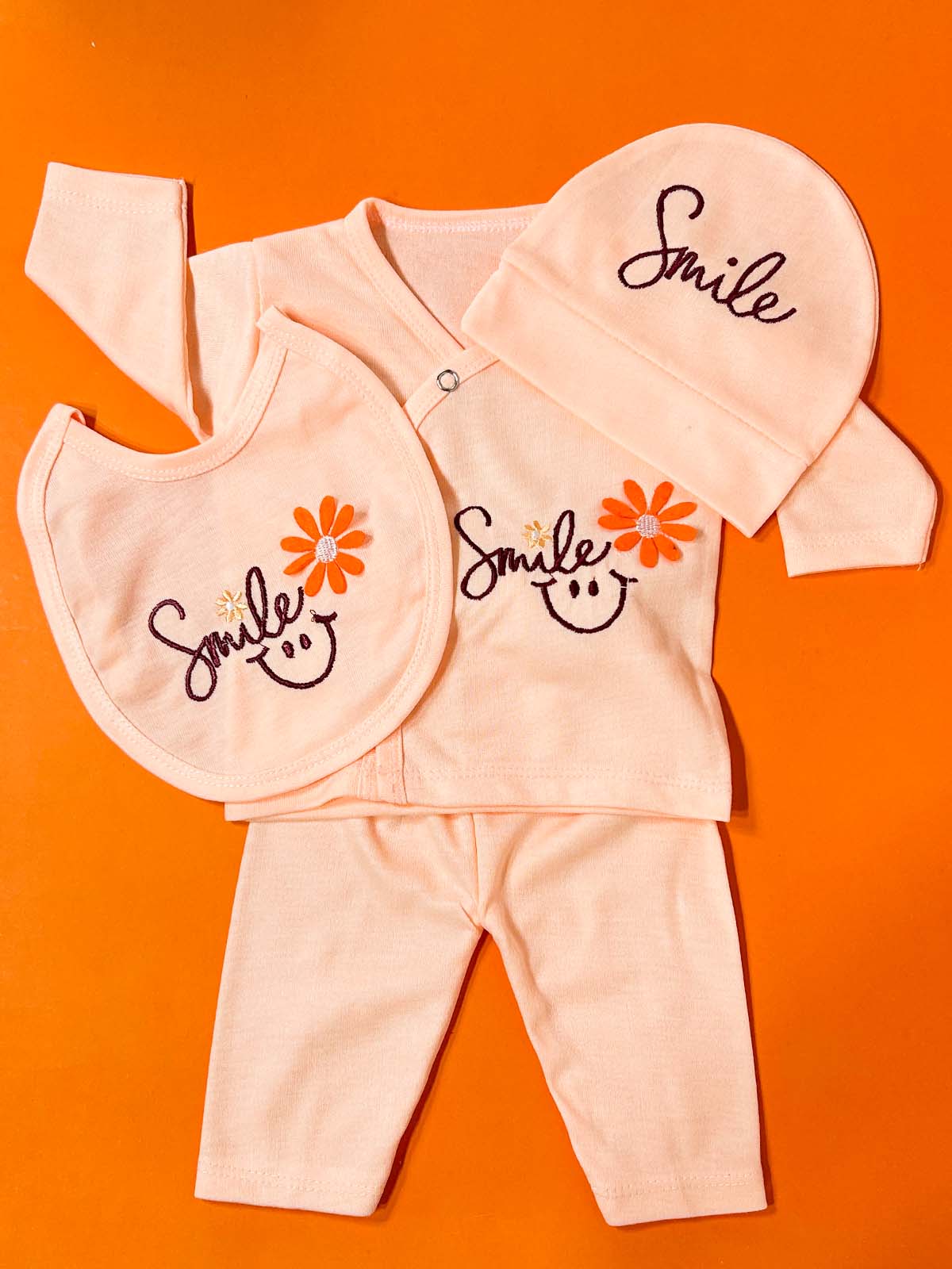 0Mth - 3Mth Peach 4Pcs Gift Set For Newborn HG NBGS286