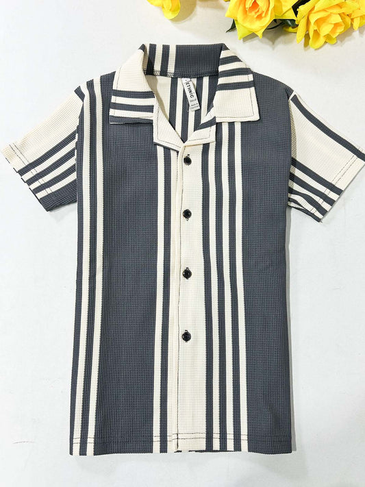 4Yrs - 10Yrs Grey Old Money Shirt for Boys BCS65