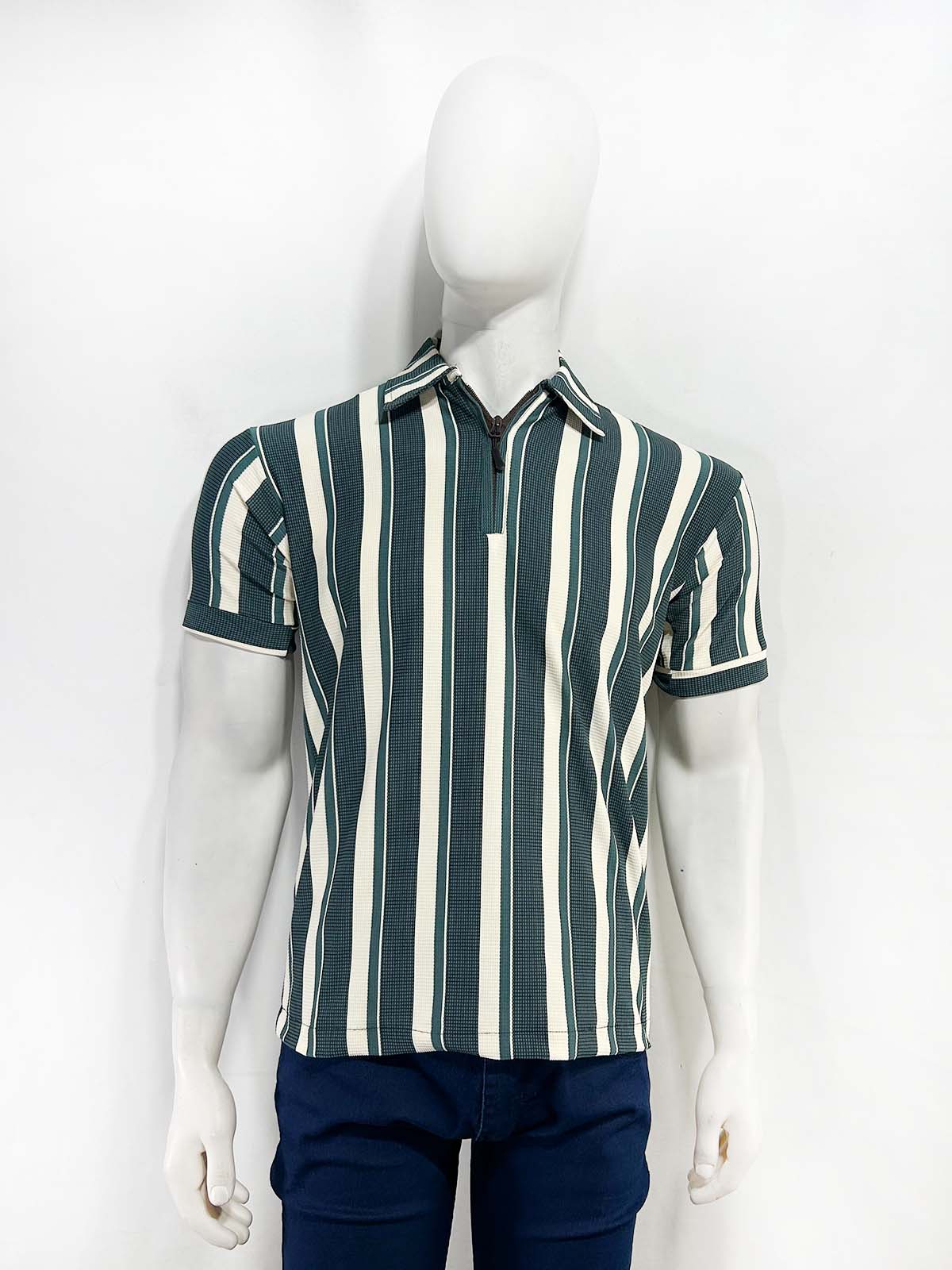 Teal Old Money Polo T-Shirt For Men MTS484