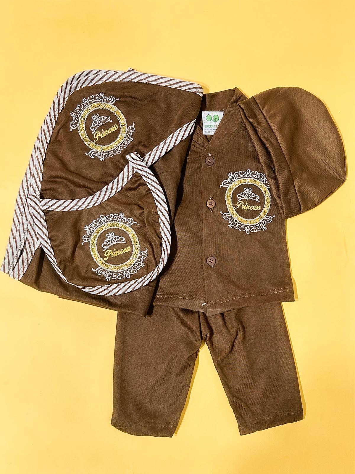 0Mth - 3Mth Brown 5Pcs Gift Set For Newborn HG NBGS340