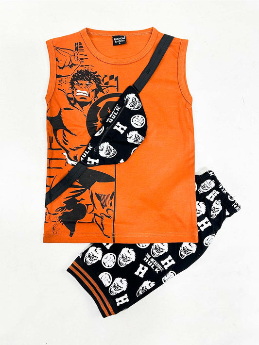 1Yr - 4Yrs Hulk Orange Sandow Suit For Kids OP BS696