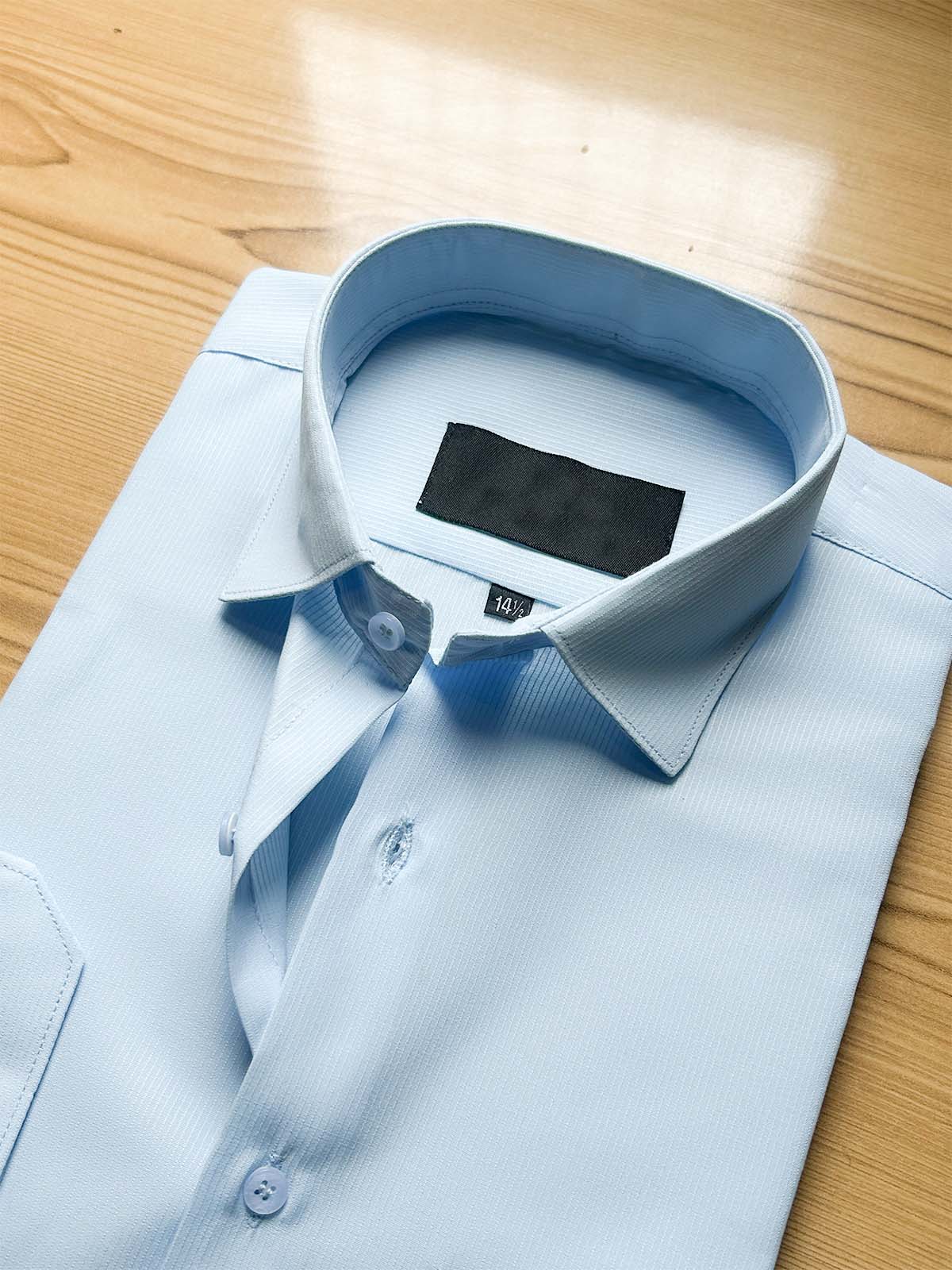 Sky Blue Self Formal Dress Shirt For Men MFS515
