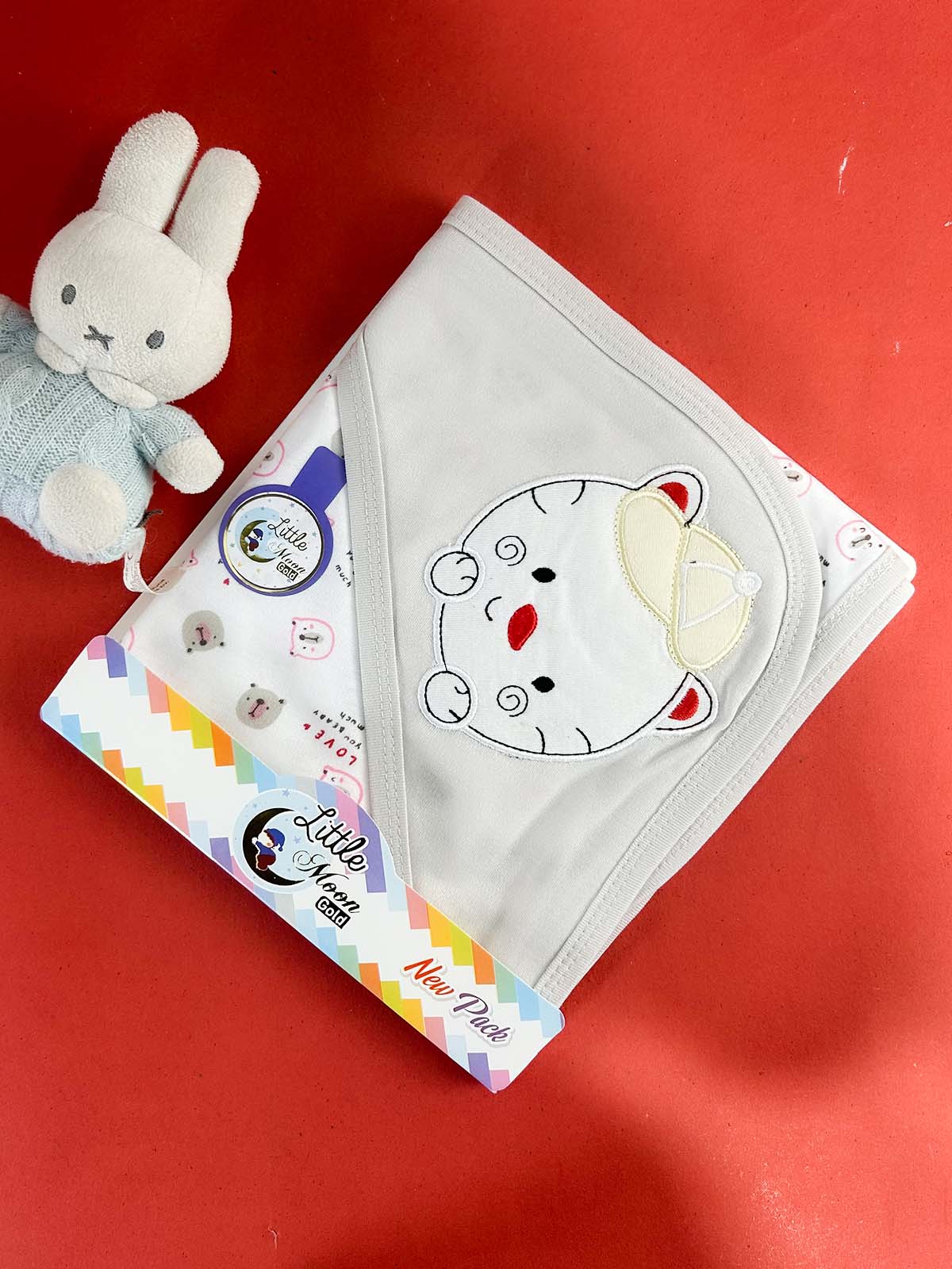Bear Grey Wrapping Sheet for Newborn NWS66