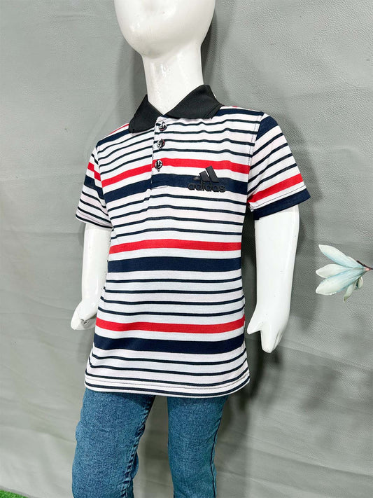 2Yrs - 7Yrs White Stripes T-Shirt For Boys SG BTS120