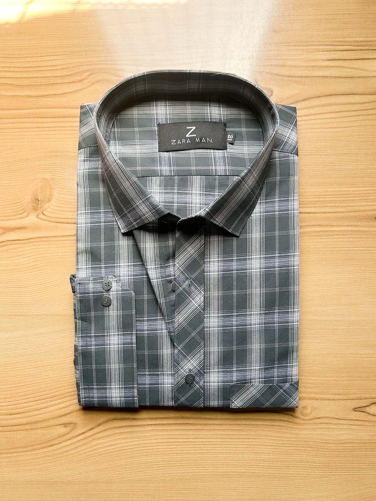 Grey Checks Formal Dress Shirt For Men MFS550