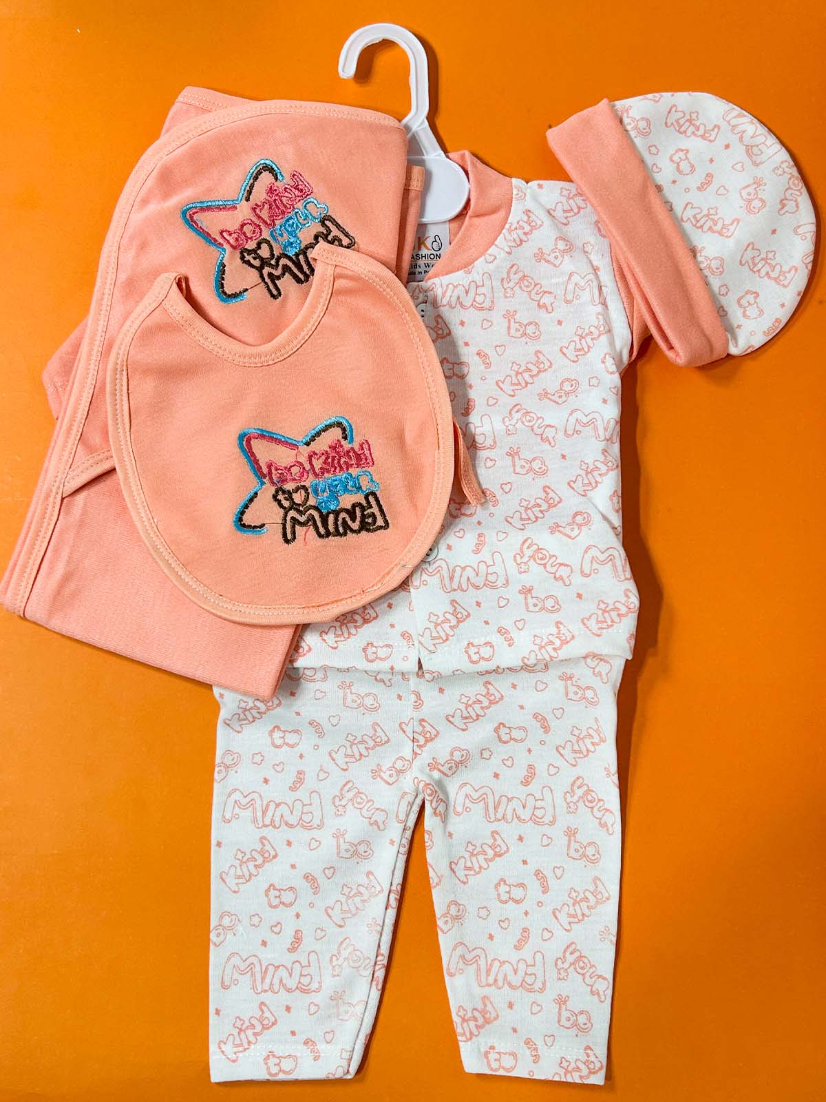 0Mth - 3Mth Peach 5Pcs Gift Set For Newborn HG NBGS287