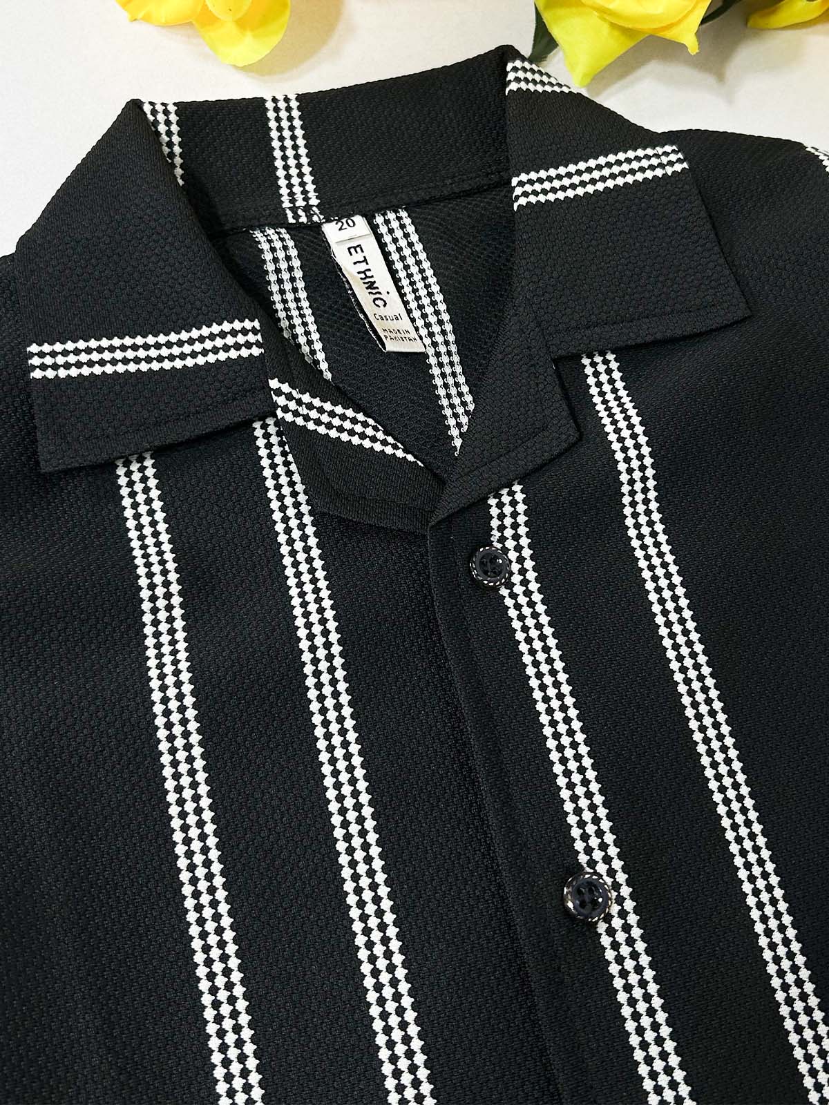 4Yrs - 10Yrs Black Old Money Shirt for Boys BCS66